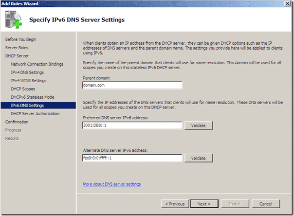 Difference stateless stateful mode - DHCP IPv6 - DNS Settings