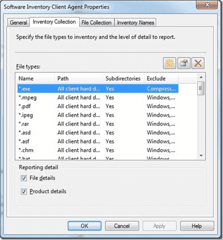 Software Inventory Client Agent Properties – Inventory Collection