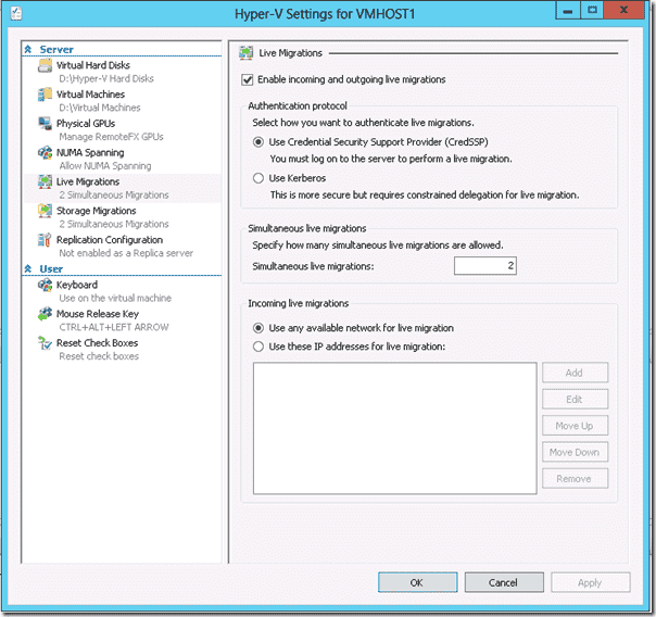 Windows Server 2012 Hyper-V - Live Migration