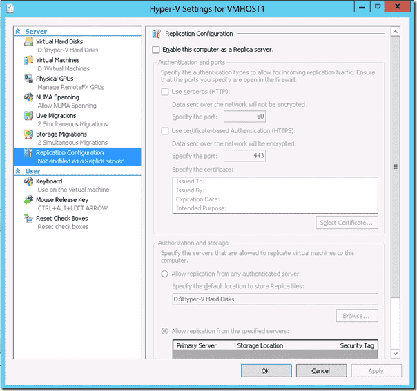 Windows Server 2012 Hyper-V - Replication