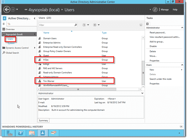 Verifying Active Directory users for fine-grained password policies