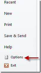 Excel SQL database connecion - Excel options