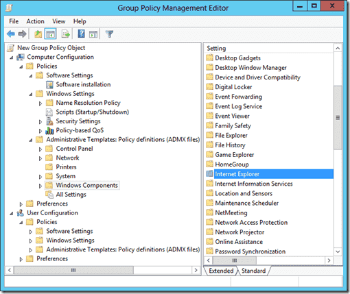 Group Policy Hierarchy in the Group Policy Management Editor