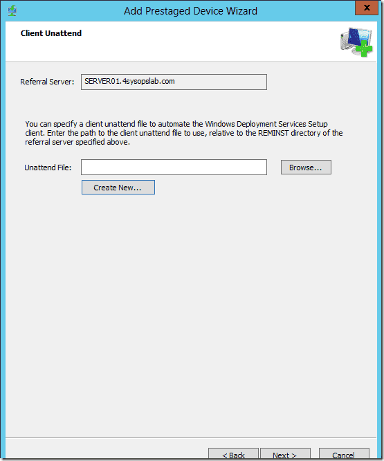 Windows Deployment Services (WDS) for Windows Server 2012 - Prestaging a WDS target device entirely from within WDS management tools