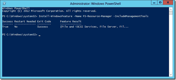 Install FRSM with Powershell on Windows Server 2012