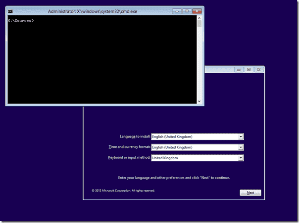 Run cmd.exe the command prompt in administrator mode on Windows 8.1 / 10