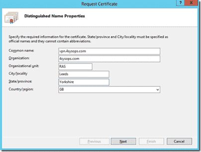 Creating the certificate signing request