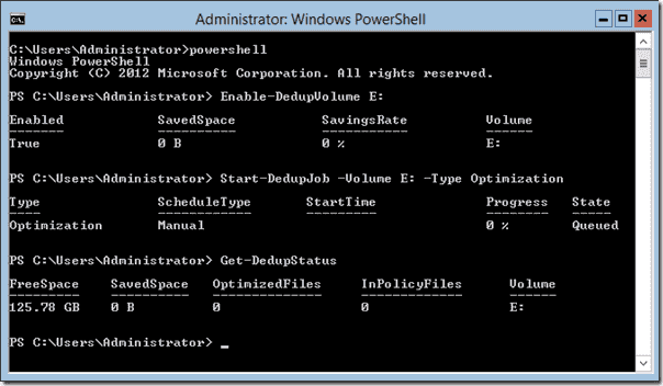 Enable data deduplication