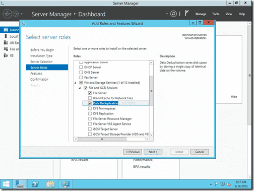 Install Data Deduplication Role