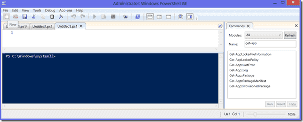 PowerShell ISE tabs