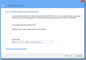 Enter product key in Windows 8 Enterprise