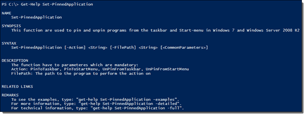 Get-Help Set-PinnedApplication