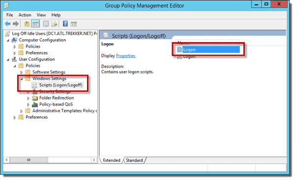 Logon and Logoff Scripts in the Group Policy Management Editor