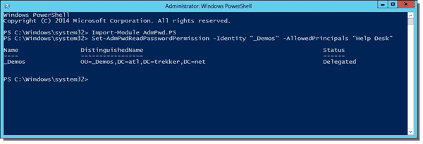 Using Set-AdmPwdReadPasswordPermission to delegate additional groups