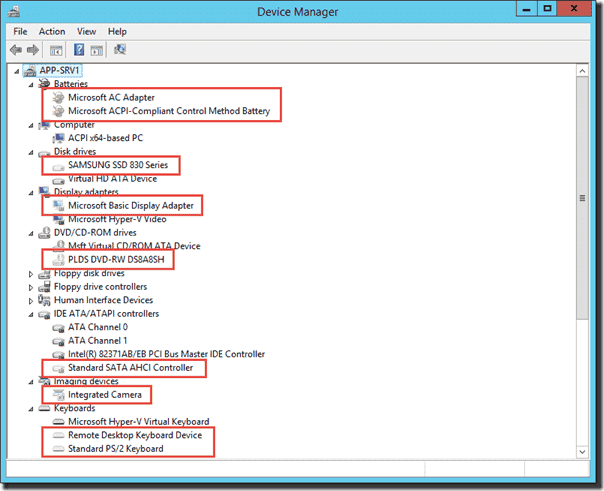 Phantom physical hardware in Device Manage for P2V system