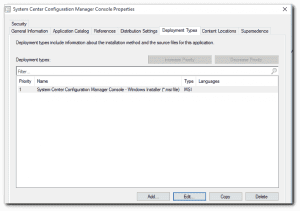 Multiple deployment types are used for architecture based installs or installers across device types.