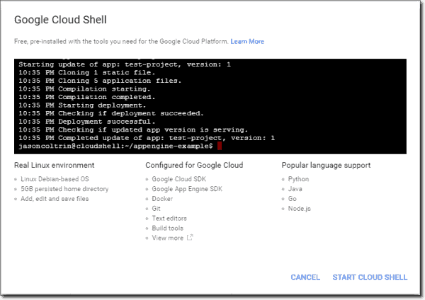 Google Cloud Shell overview