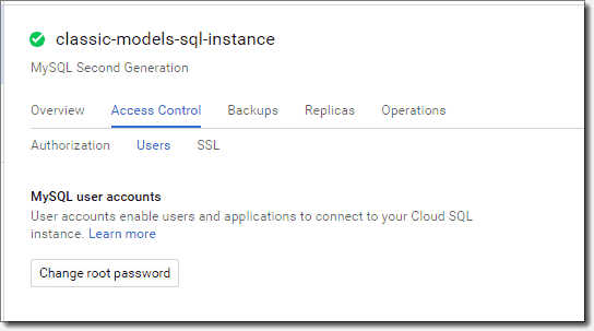 SQL instance access control users