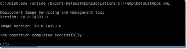 Exporting default file associations