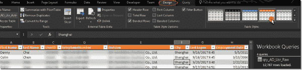 Choose table style to change defaults