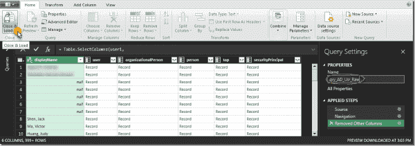 Confirm and close after naming the query