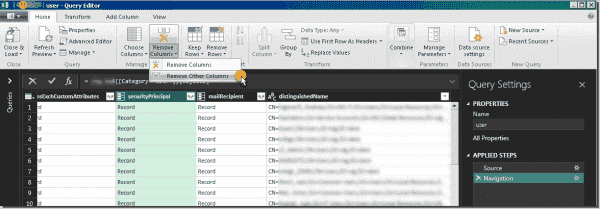 Reduce the query to required columns only