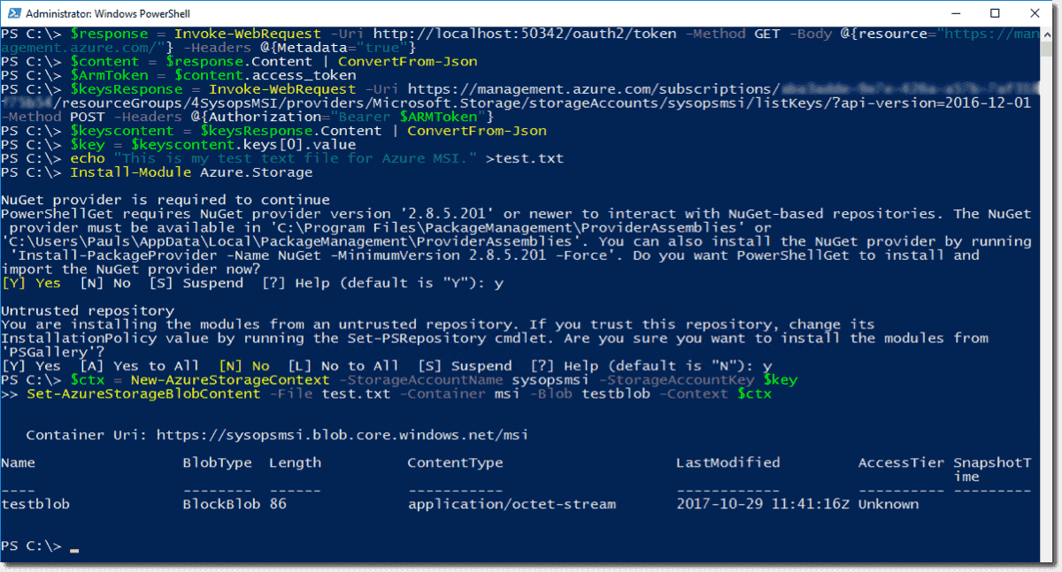 Установка msi через powershell