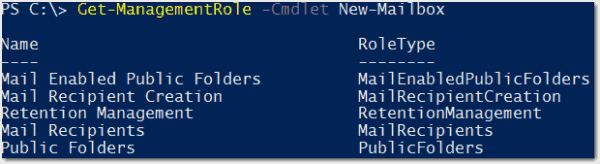 Management roles with New Mailbox
