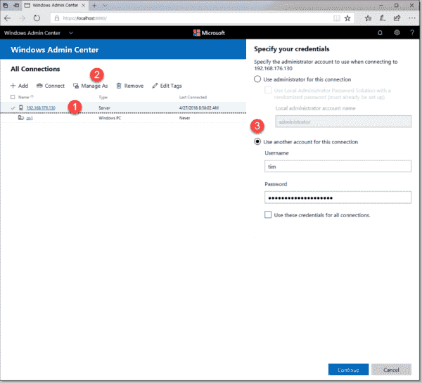 Authenticate to the remote server