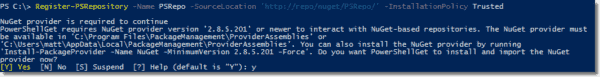 Registering a NuGet feed repository