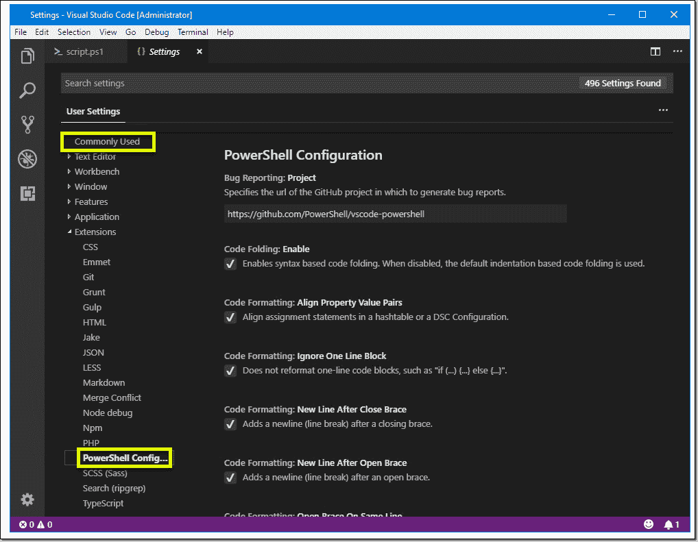 Make Visual Studio Code look and behave like PowerShell ISE – 4sysops