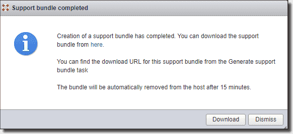 Download an ESXi log bundle