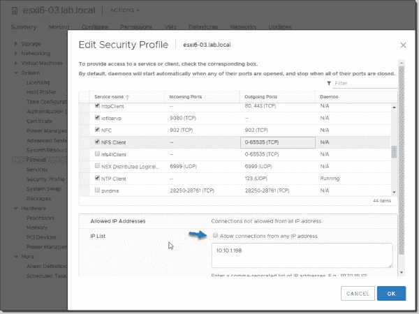 Allow connections only from a single IP