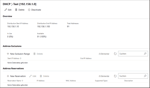 Editing DHCP scope in the Windows Admin Center