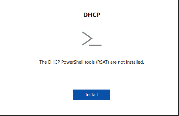 The DNS and DHCP extensions need their respective PowerShell modules on the target system