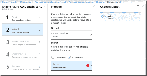 Create the AADDS network