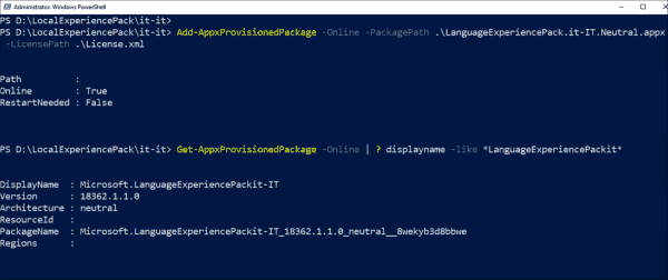 Adding the LXP to the live system via PowerShell