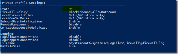 Remote computer firewall status