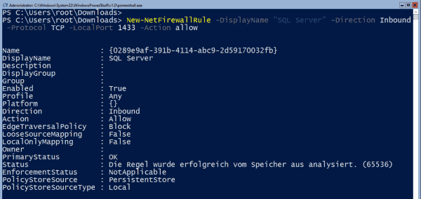 Opening a firewall port for SQL Server management