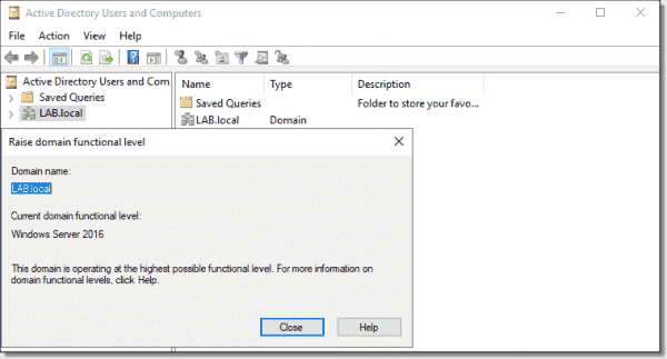 Domain functional level