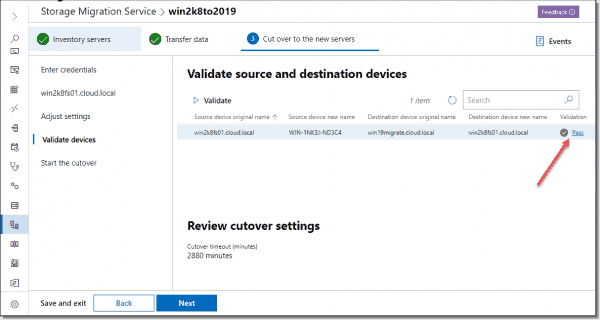 Validation passes for cutover