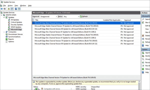 Как обновить edge через wsus