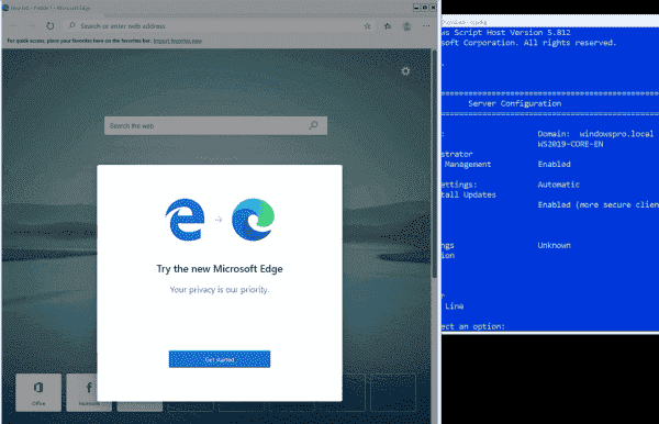 Running Edge Chromium 79 on Windows Server 2019 Core