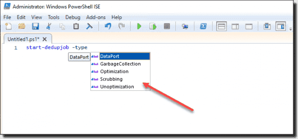 Looking at the start dedupjob cmdlet type options in Windows Server 2019