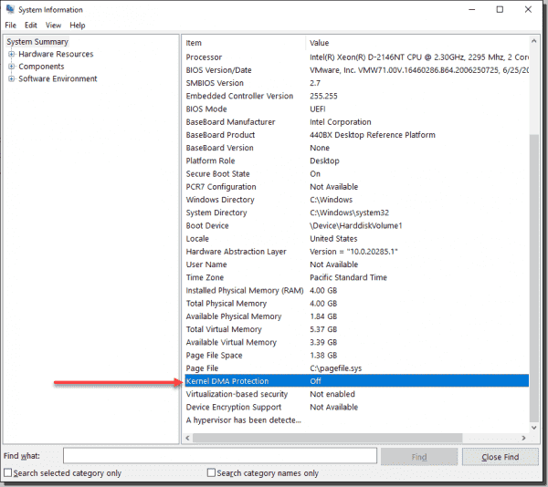 Unselectable for kernel dma protection lenovo как отключить