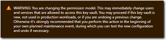 Warning on updating the permission model