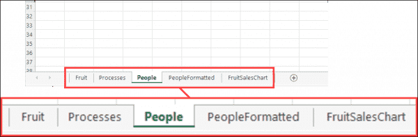 Excel worksheet tabs created by Export Excel