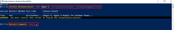 Install Hyper V on Server using PowerShell