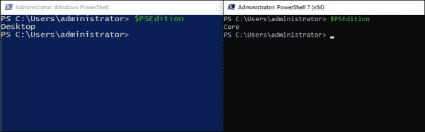 Checking the PowerShell edition using the $PSEdition variable