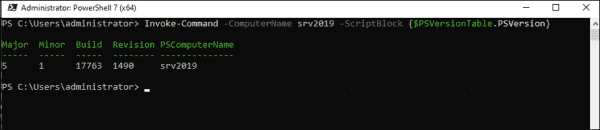 Querying a remote computer with $PSVersionTable
